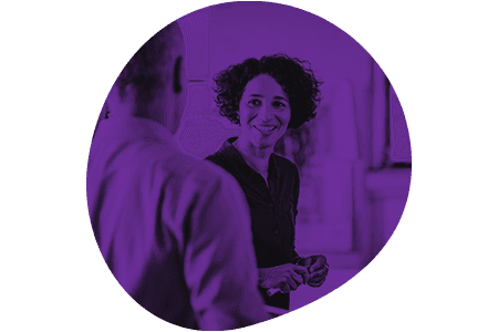 lady smiling with colleague